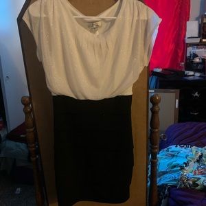 White glitter top dress